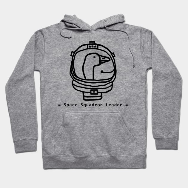 Space Astronaut Goose Portrait Drawing Hoodie by ellenhenryart